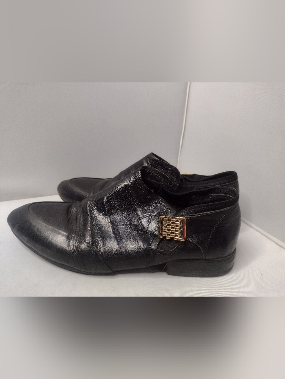Oceania Roo Women's Leather Loafers Shoes Black Size 250MM Slip On Dress T
